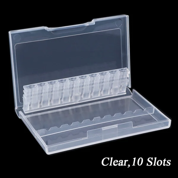 Clear 10 Slots 1 шт. коробка для хранения сверл для ногтей Пустые контейнеры Акриловый Дисплей Держатель фрезерный Резак Маникюрный станок аксессуары LA867-1 - Цвет: Clear 10 Slots