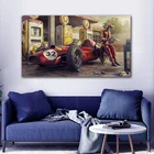Винтажный постер с автомобилем, Настенная картина с изображением гоночного автомобиля, рисунок на холсте для украшения дома, гостиной