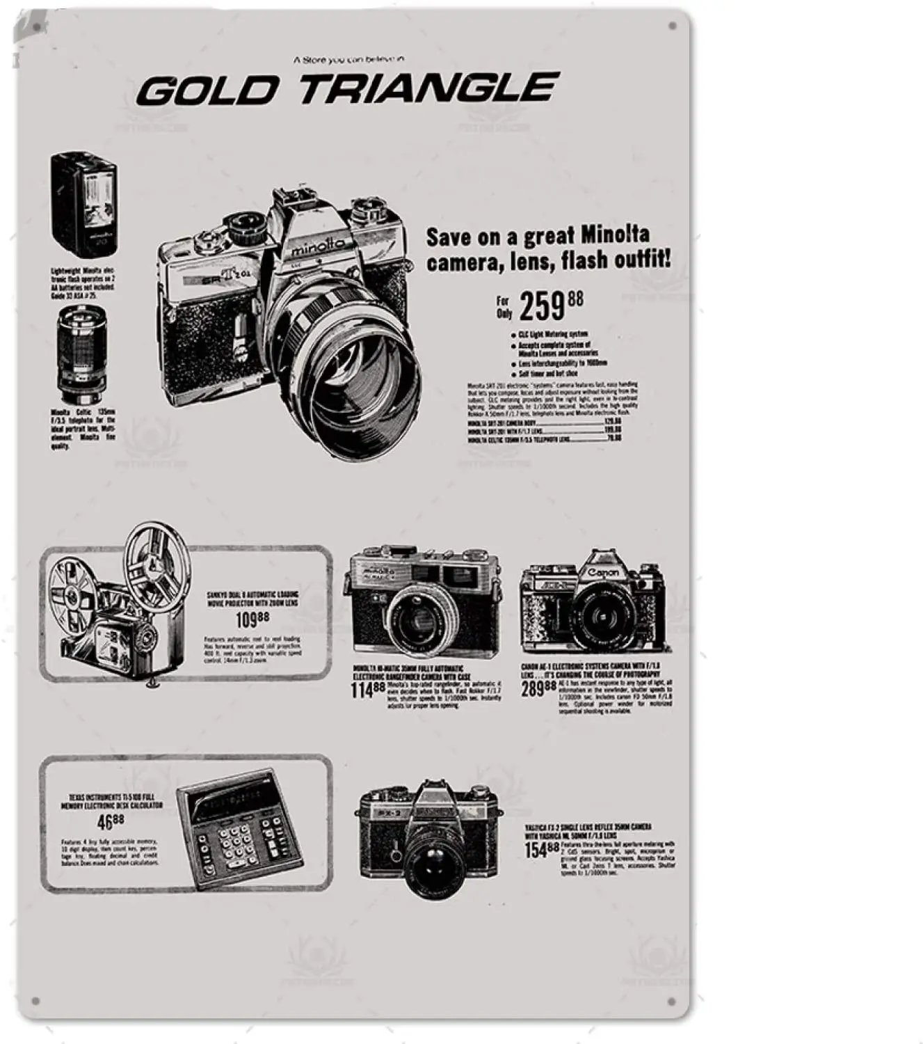 

Camera Vintage Tin Sign Metal Wall Decor Metal Poster Plaque Man Cave Club Living Room Home Decor 7.87x11.8inch TH6178