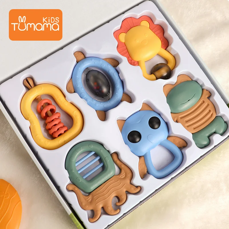 

Baby Rattle Teether Toys 0-12 Months Cartoon Animal Handbell Speelgoed Crib Mobile Stroller Newborn Infant Baby Educational Toys