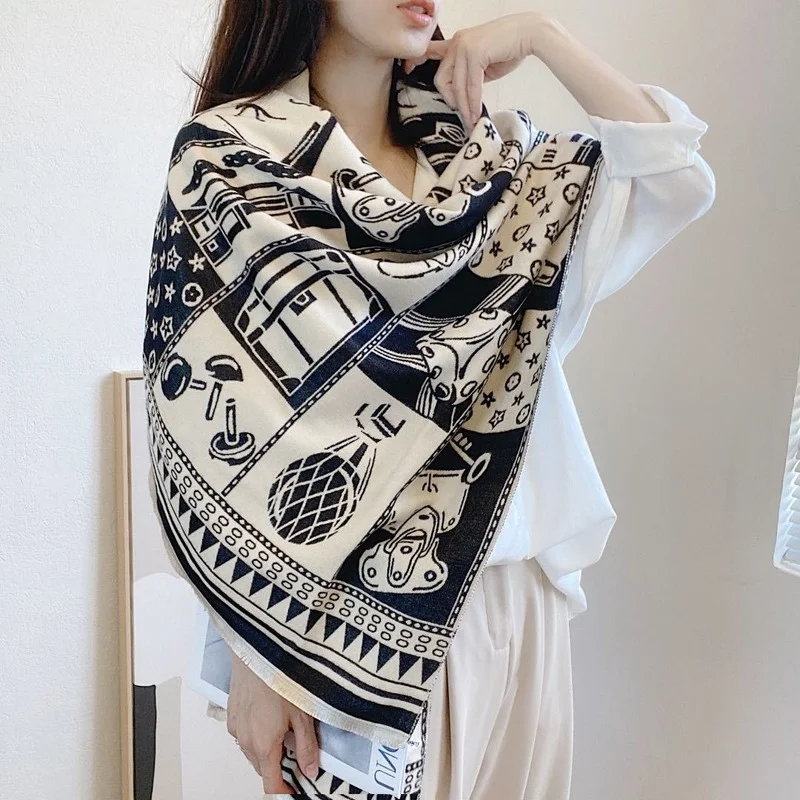 

Luxury Winter wool Scarf Cashmere Thick Soft Warm Pashmina Scarves Female Shawl Wraps Bufanda echarpe hiver cicartiz invierno