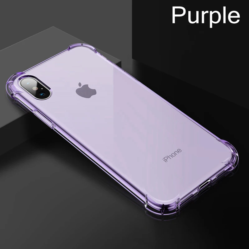 Противоударный Прозрачный чехол для iphone 11 Pro XS MAX XR X 10 7 8 6 6S Plus для samsung Galaxy S10 Plus S8 S9 Gasbag мягкий чехол из ТПУ - Цвет: Purple