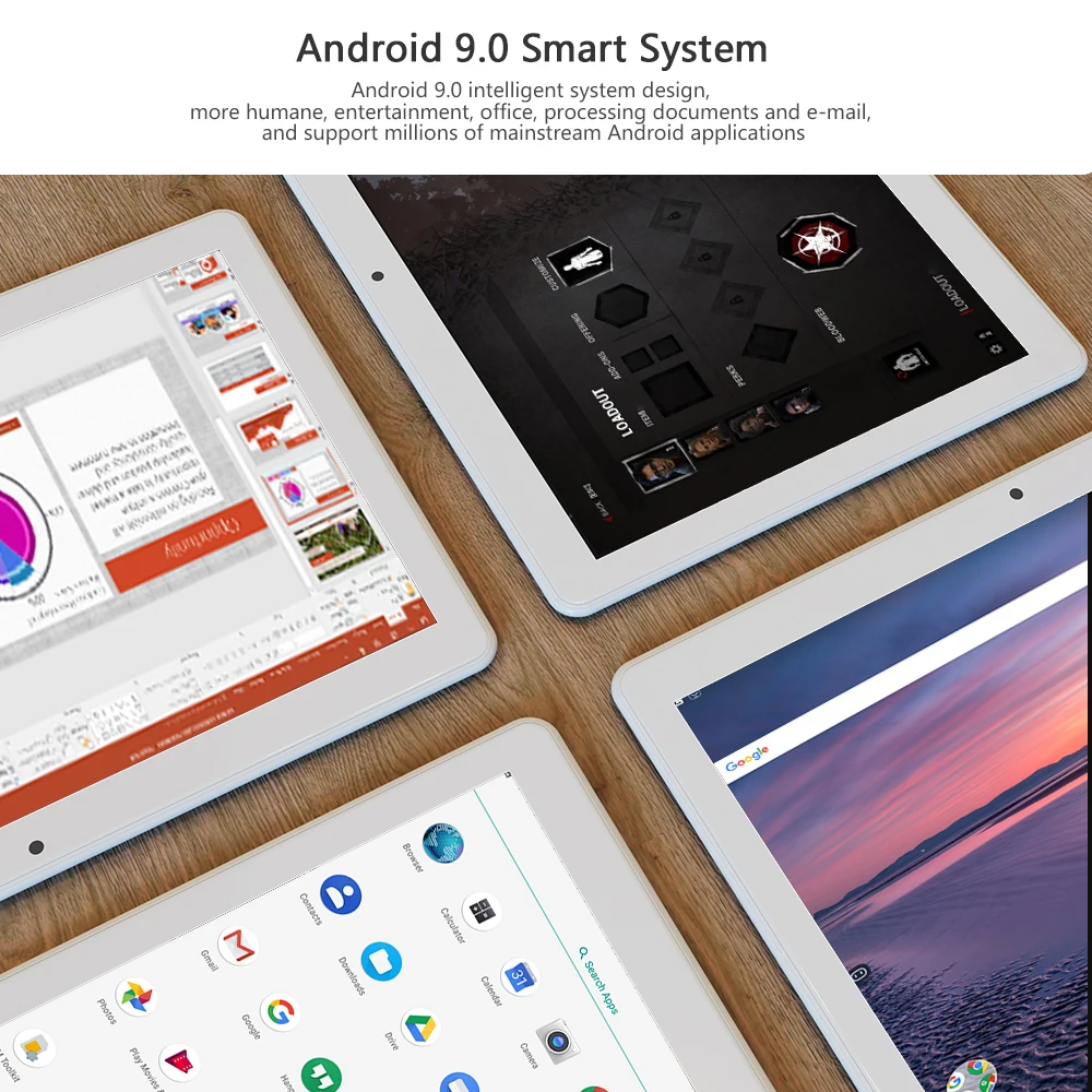 Планшет на Android 9 0 2 Sim-карты 64 Гб ПЗУ 10 дюймов 4G LTE разрешение 1920*1200 HD две камеры