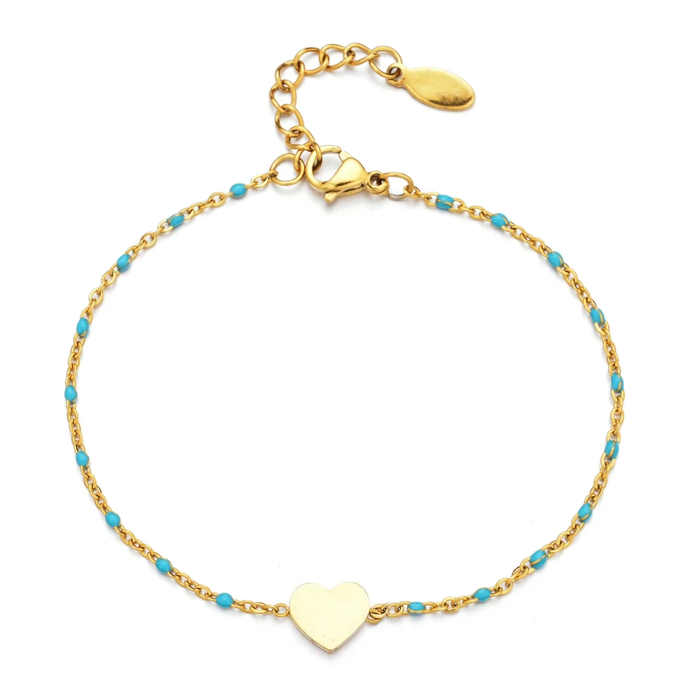 

ZMZY Fashion Minimalist Cute Heart Charm Bracelet Female Accessories Stainless Steel Bracelet Hand Chain Jewelry Women