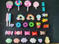 30pc kawaii resin nail art charm jelly gummy bear lollipop mix sweet candy 3d nail decorations luxury for nails design e10051