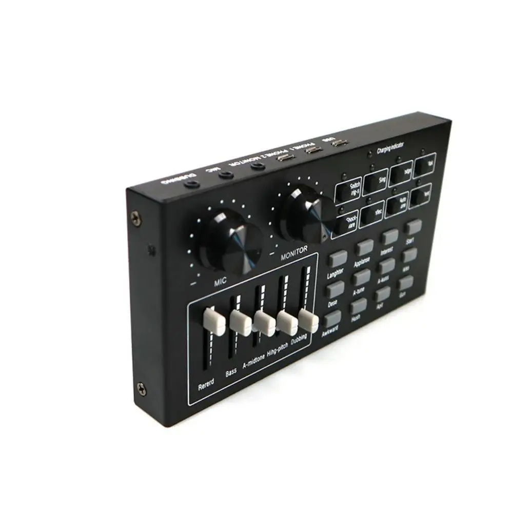 Laptop Audio Card Karaoke Stereo Sound Volume Control Electronic Live Equipment Microphone Components External Speaker Stre A4P5 |