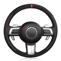car steering wheel cover non slip hand stitched soft black suede for mazda mx 5 miata 2009 2013 rx 8 2009 2013 cx 7 2007 2009