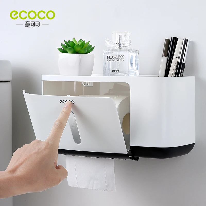 ecoco paper towel tissue box dispenser wall mounted storage rack paper towel holder bathroom organizer accessories free global shipping