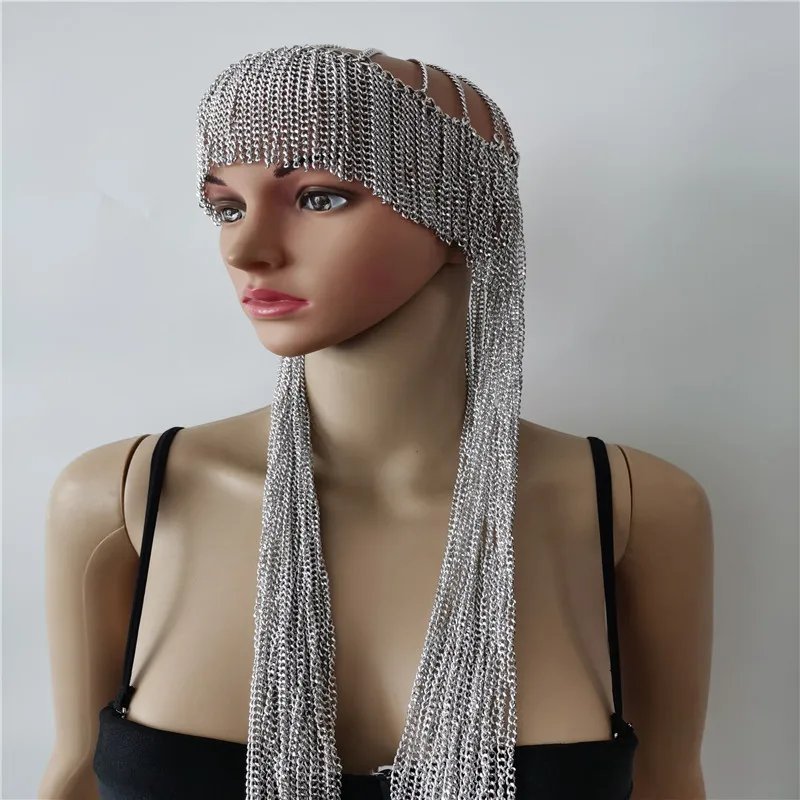 Женский головной убор с кисточками и цепочкой из сплава для сценических танцев -