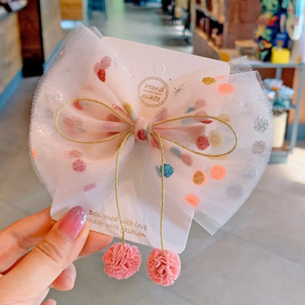 

2021 Fashion New Children's Mesh Hair Accessories Bow Children's Hairpin Crown Princess Headdress Bb Clip Birthday Party Gift