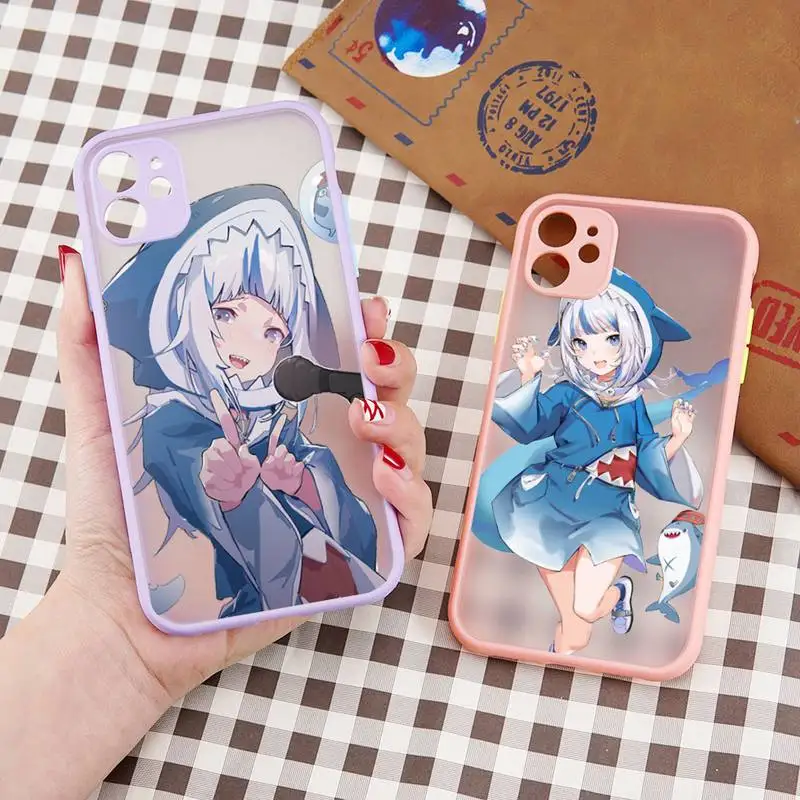 

Hololive Usada Pekora gawr gura Phone Case matte transparent For iphone 7 8 11 12 13 plus mini x xs xr pro max cover