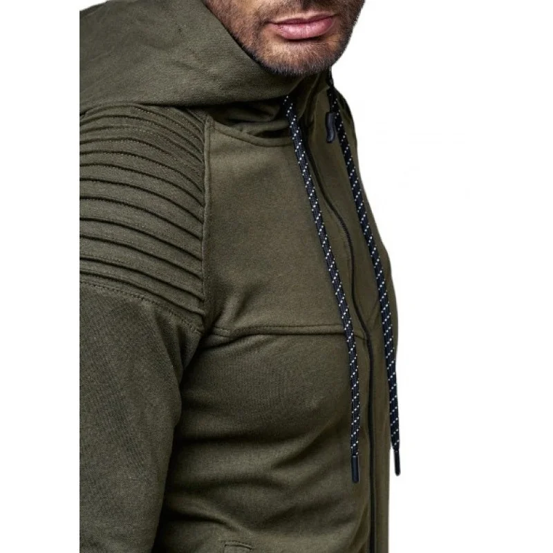 

2021 autumn new men's outdoor sports leisure sweater solid color cardigan top set men's two piece set