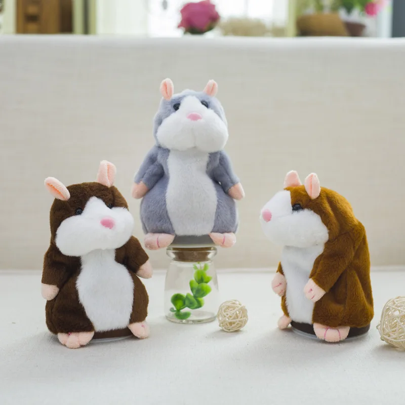 

Funny Talking Hamster Stuffed Plush Animal Doll Sound Walking Speaking Record Repeat Educational Voice Changing Toys 15cm / 18cm