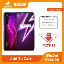 Realme 6 Pro мобильный телефон 8 ГБ ОЗУ 128 Гб ПЗУ 90 Гц глобальная версия