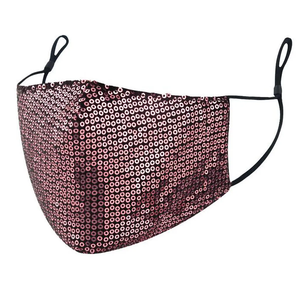 Леопардовая маска с блестками для женщин Модный чехол лица блестящие яркие маски