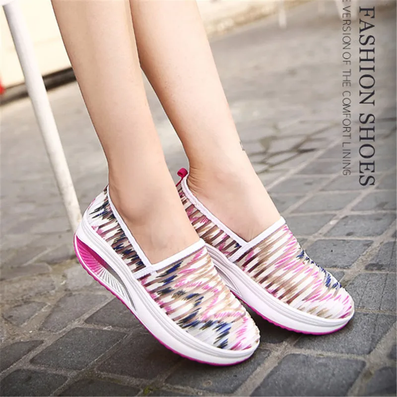 

Summer Breathable Loafers Women Outdoor Platform Shoes Girl Sneakers Mesh Flats Casual Shoes Wedges Shoes Slip On Tenis Mujer