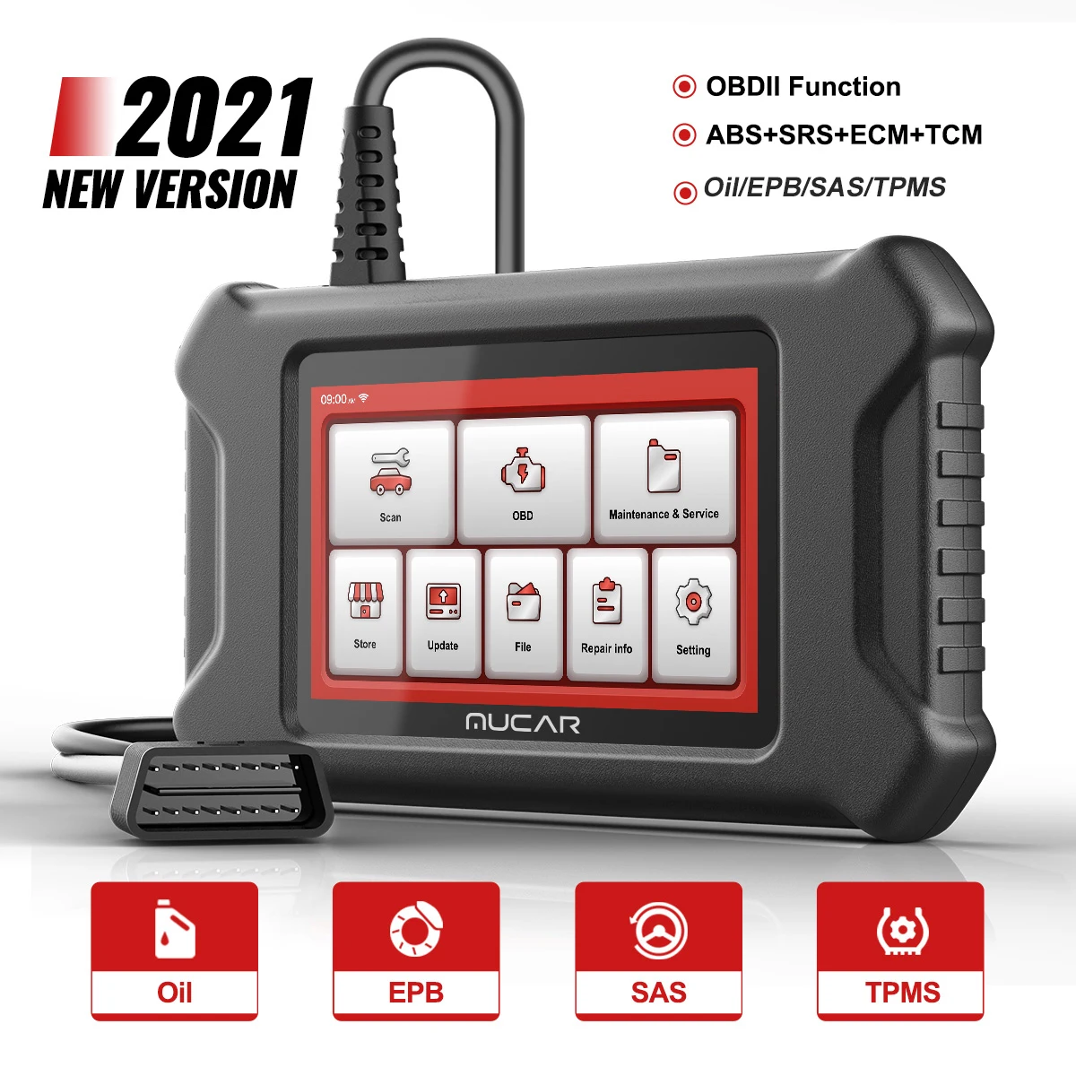 

MUCAR CS4 Obd2 Car Scanner Lifetime Free Update ABS 4 Systems Oil/EPB/SAS/TPMS Resets All Car Obd 2 Diagnosis DIY Auto Scan Tool