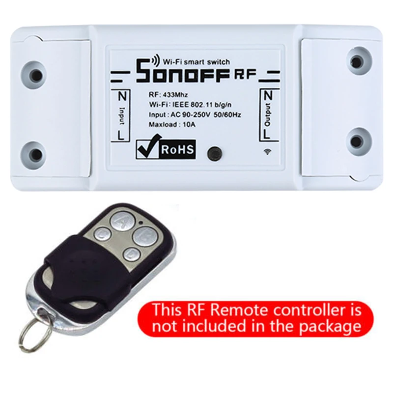 Беспроводной смарт переключатель Sonoff RFR2 WiFi с радиочастотной функцией 433 МГц