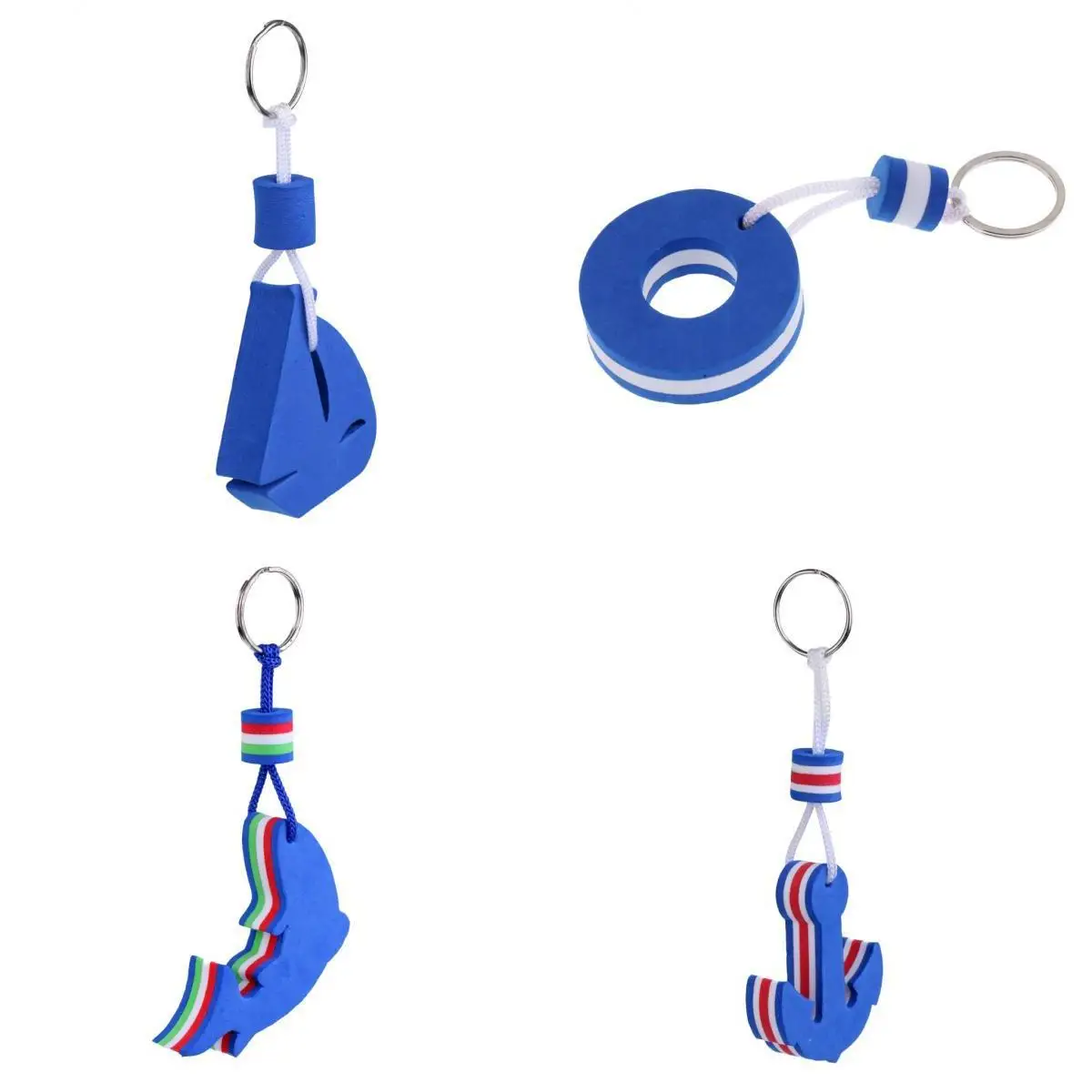 

4 Pieces Foam Floating Buoy Keychains Key Chain Surfing Sailing Floats