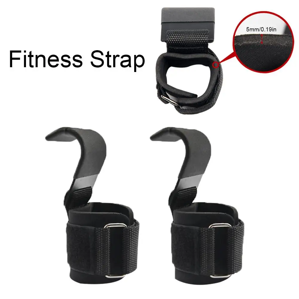 

2PCS Weight Lifting Hook Grip Wrist Straps Glove Weightlifting Strength Training Gym Fitness Hook