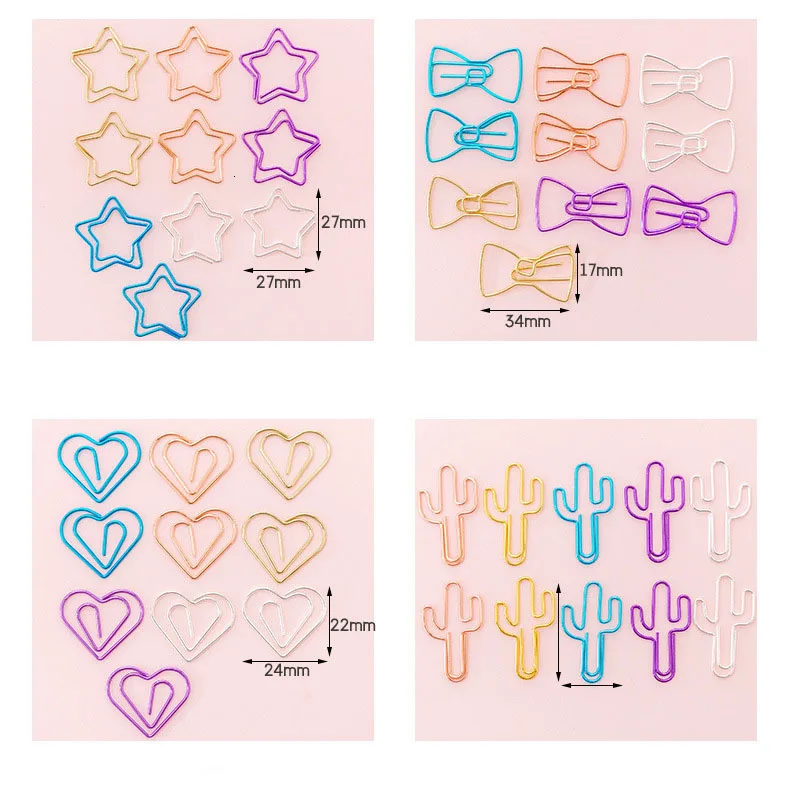 10 piezas de dibujos animados de lytww color caramelo creativo Metal oficina escuela suministros lindo papel Clips regalo