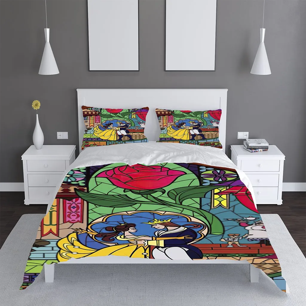 Набор постельного белья с рисунком принца Диснея и принцессы пододеяльник 3D