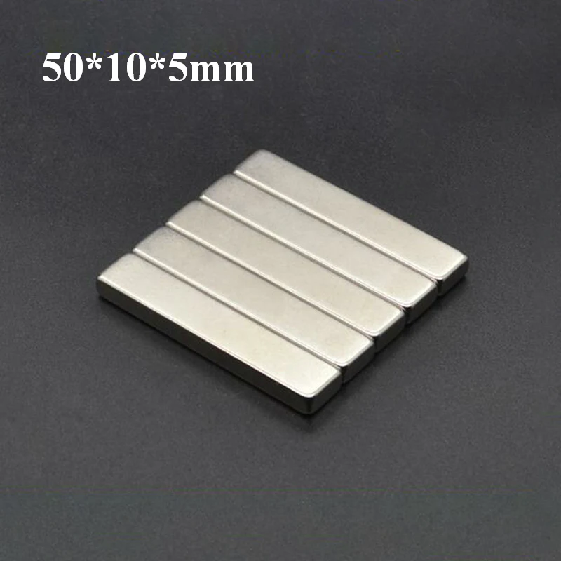 

50pcs strong 50x10x5mm n50 rare earth industrial neodymium magnet permanent 50*10*5mm