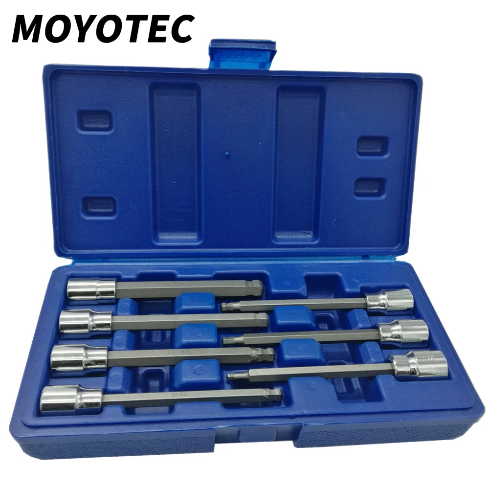 

MOYOTEC 7-piece 3 / 8 "metric Hexagon Socket CRV Auto Repair Kit 110 Household Tool Set Metalworking Hand Tools Extended Press F