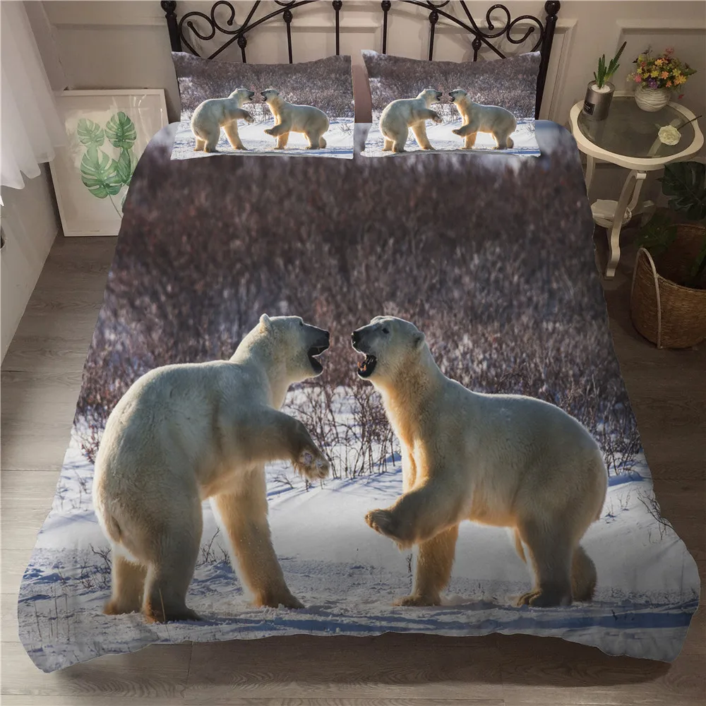 MEI Dream Polar Bear постельное белье с 3D цифровой печатью зимний пододеяльник роскошный
