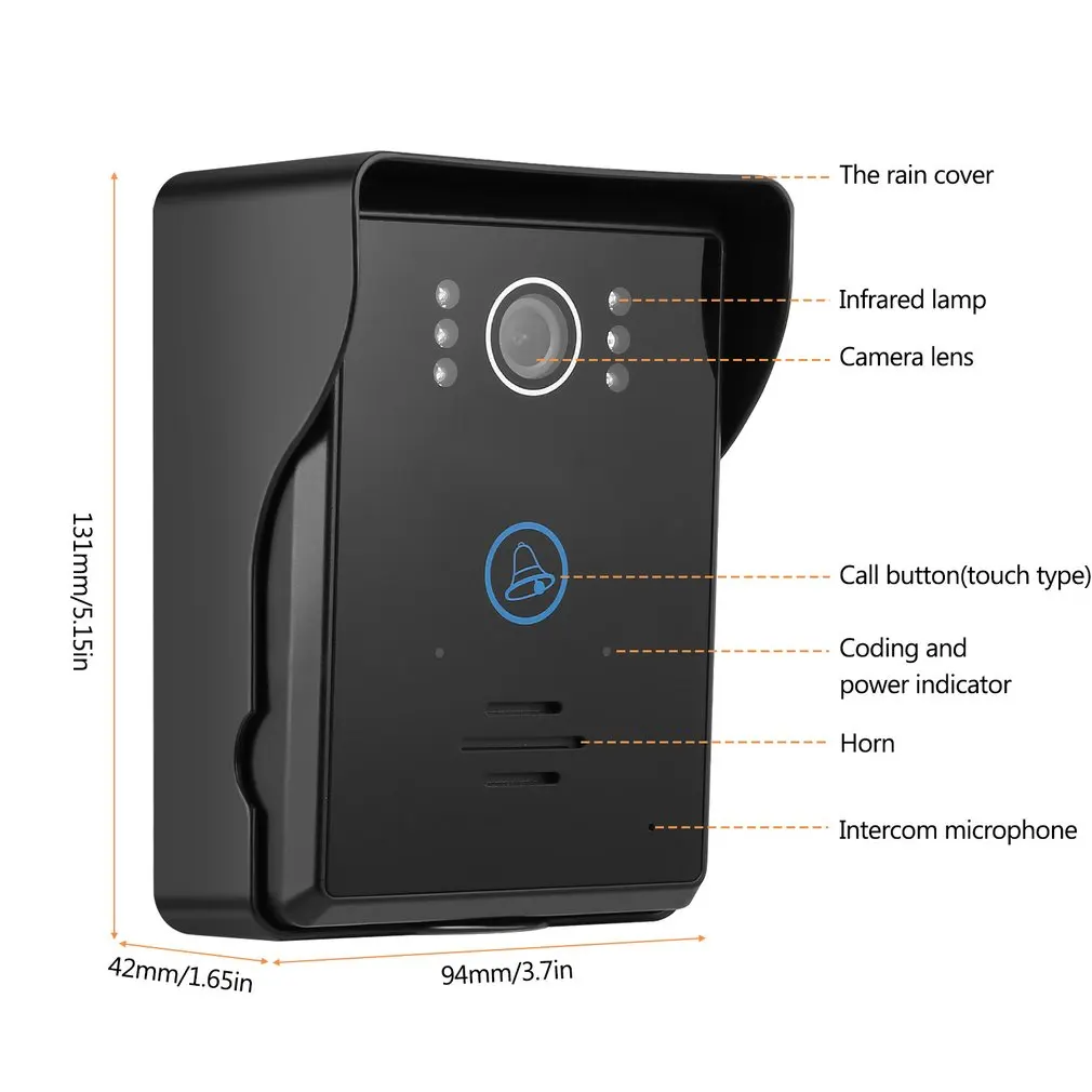 Сенсорный ключ обнаружения движения видео дверной звонок Домофон с 2 Dingdong Звонок