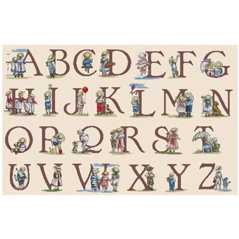 

Yesterday letter group picture Counted Cross Stitch 11CT 14CT DIY Cross Stitch Kits Embroidery Needlework Sets home decor