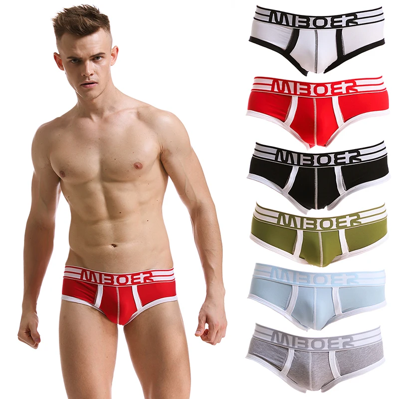 Сексуальное мужское нижнее белье из мягкого хлопка с низкой посадкой шорты