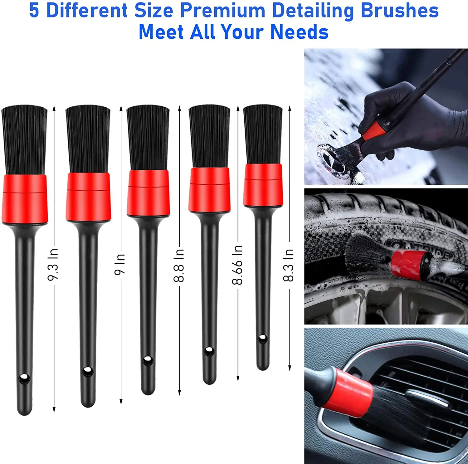 

5pcs Car Detailing Brush Auto Car Cleaning Detailing Set Dashboard Wash Accessories Air Outlet Clean Brush Tools