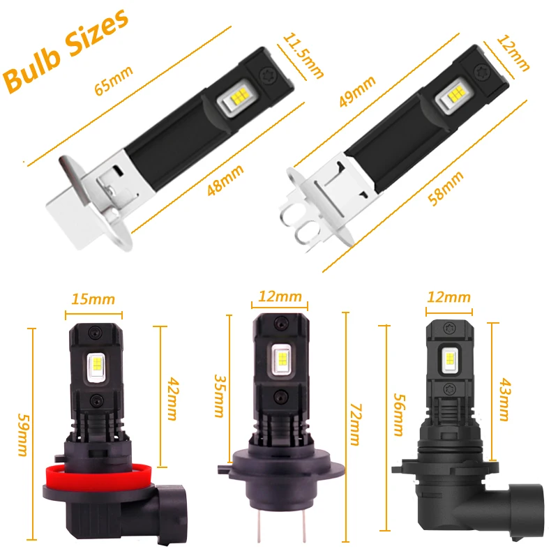 2 шт. H1 светодиодный лампы Супер яркий Противотуманные фары автомобиля 12V 24V Белый