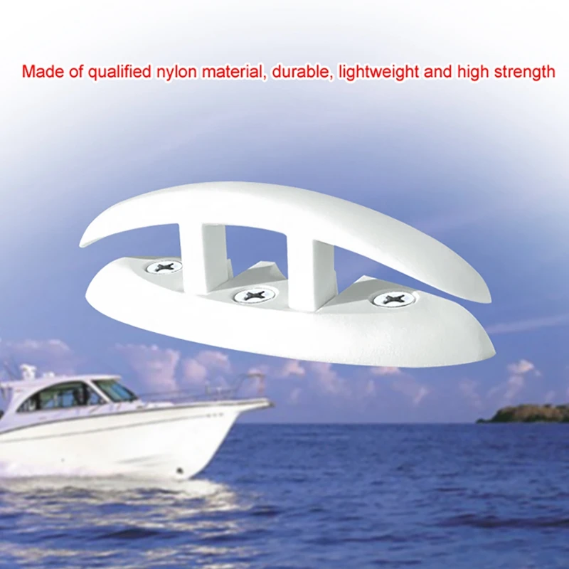 

2X 5Inch Nylon Sailboats Flip Up Folding Pull Up Cleat Dock Deck Boat Marine Kayak Line Rope Mooring Cleat Accessories