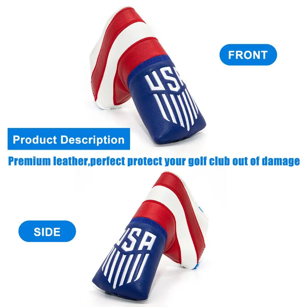 Чехол для клюшки гольфа чехол головы кожаный лидер продаж в США с магнитной