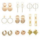 Крупные геометрические металлические подвесные серьги, большие круглые серьги из сплава для женщин, аксессуары для ювелирных изделий