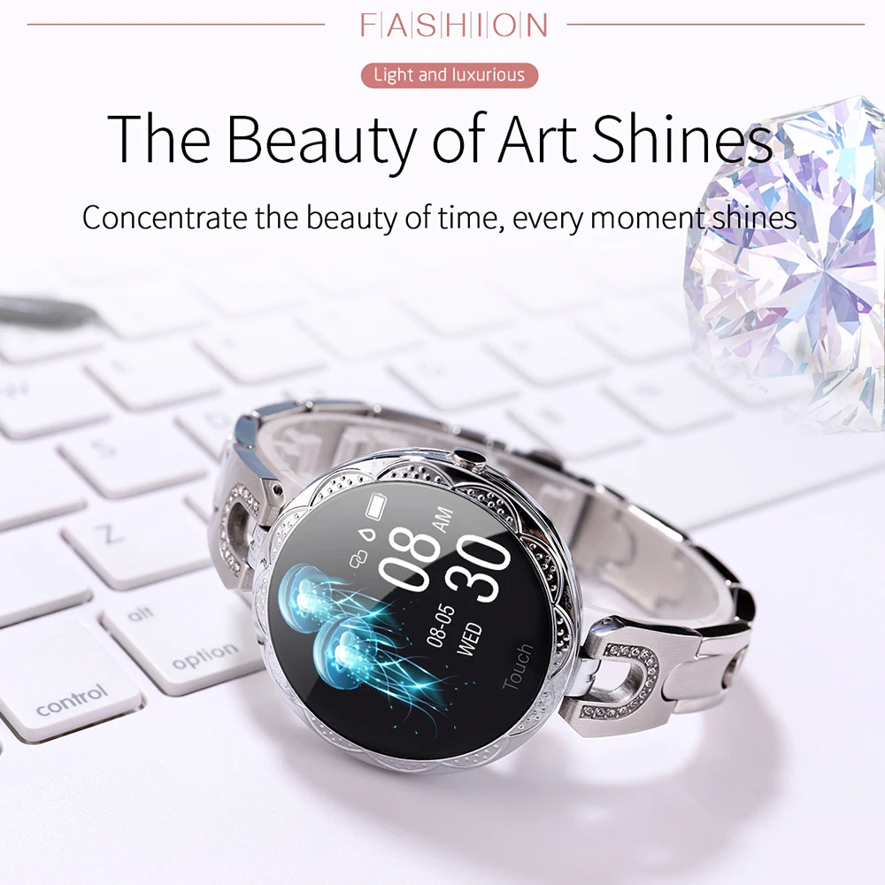 fashion womens smart watch waterproof wearable device heart rate monitor sports smartwatch for women ladies free global shipping