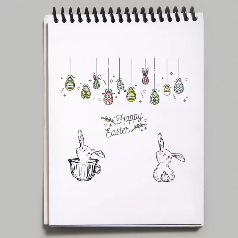 Кулон &quotПасха&quot яйцо Кролик силиконовый прозрачный печать штамп DIY Скрапбукинг