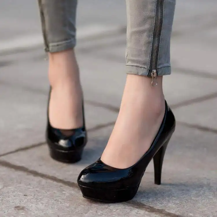 Туфли лодочки женские из лакированной кожи классические высокий каблук