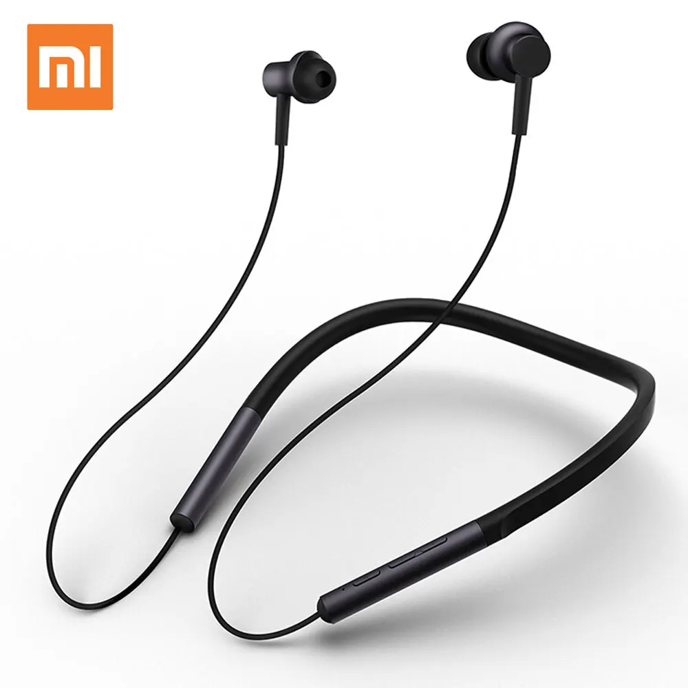 Оригинальные Xiaomi mi Bluetooth наушники с воротником, спортивные наушники-вкладыши, гибридные наушники с двумя драйверами Apt-x Bluetooth 4,1 mi crophone, спортивные наушники с воротником - Цвет: black.