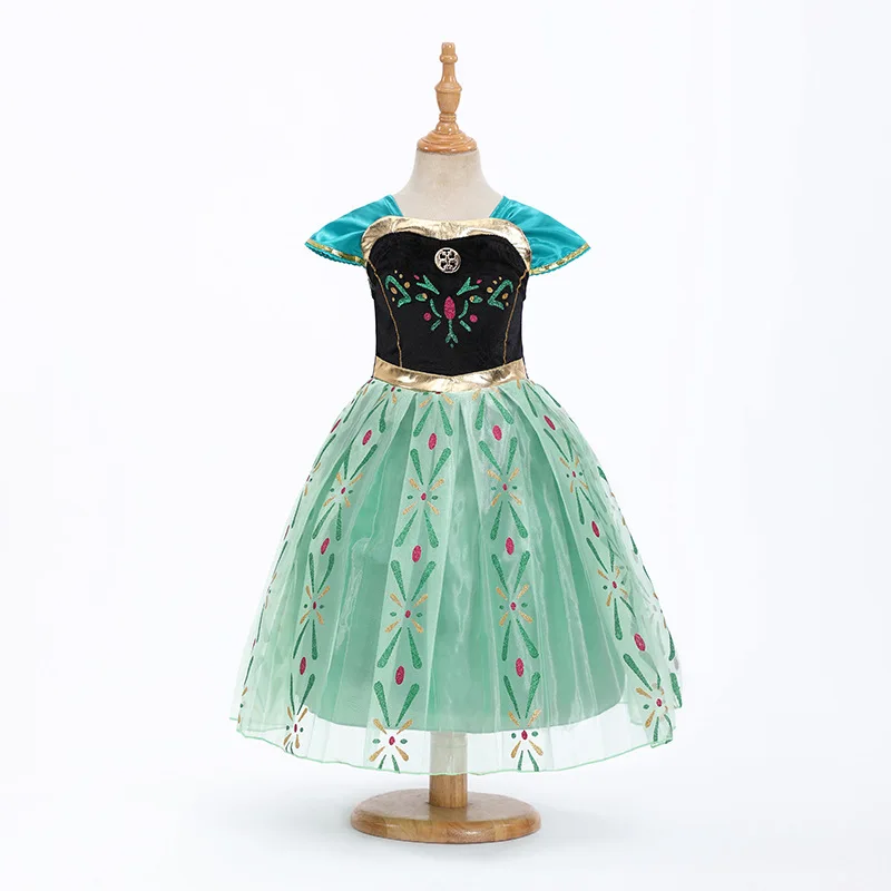 

Girls Elsa Anna Dress Snow Queen Princess Costume Kids Baby Girl Cosplay Birthday Party Christmas Fancy Dress 3-10 Years