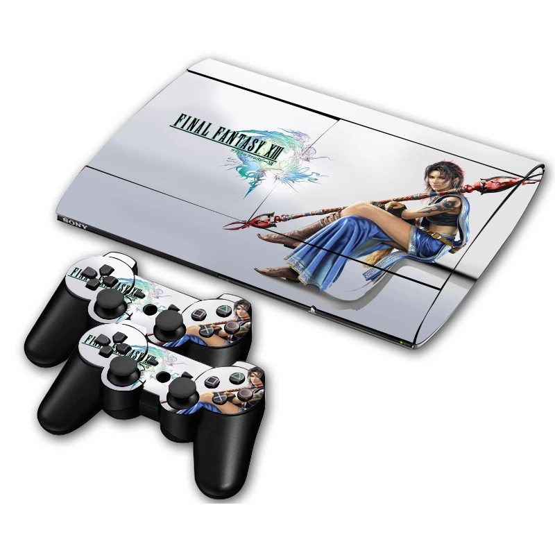 2 Наклейка для PS3 Slim Playstation 3 игровая консоль Skin Slim+ 2 шт скины для PS3 Slim контроллеры аксессуары - Цвет: 2