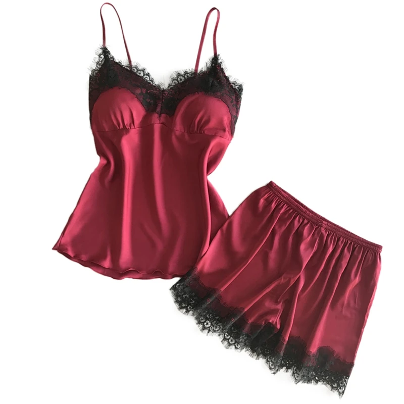 

Пижама женская, кружевная, с V-образным вырезом