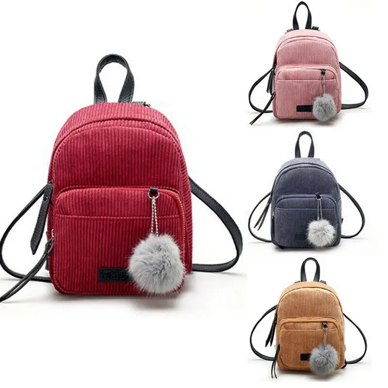 

Fashionable Women Corduroy Satchel Travel School Backpack Girl Rucksack Handbag Shoulder Bag