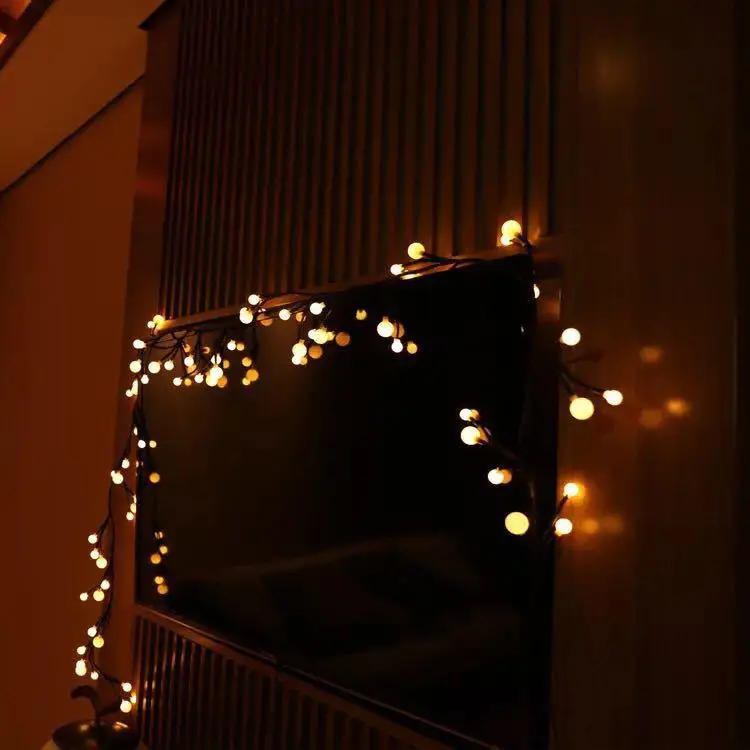 Новый 100 светодиодов ротанга форма большой небольшой шарик гирлянды для