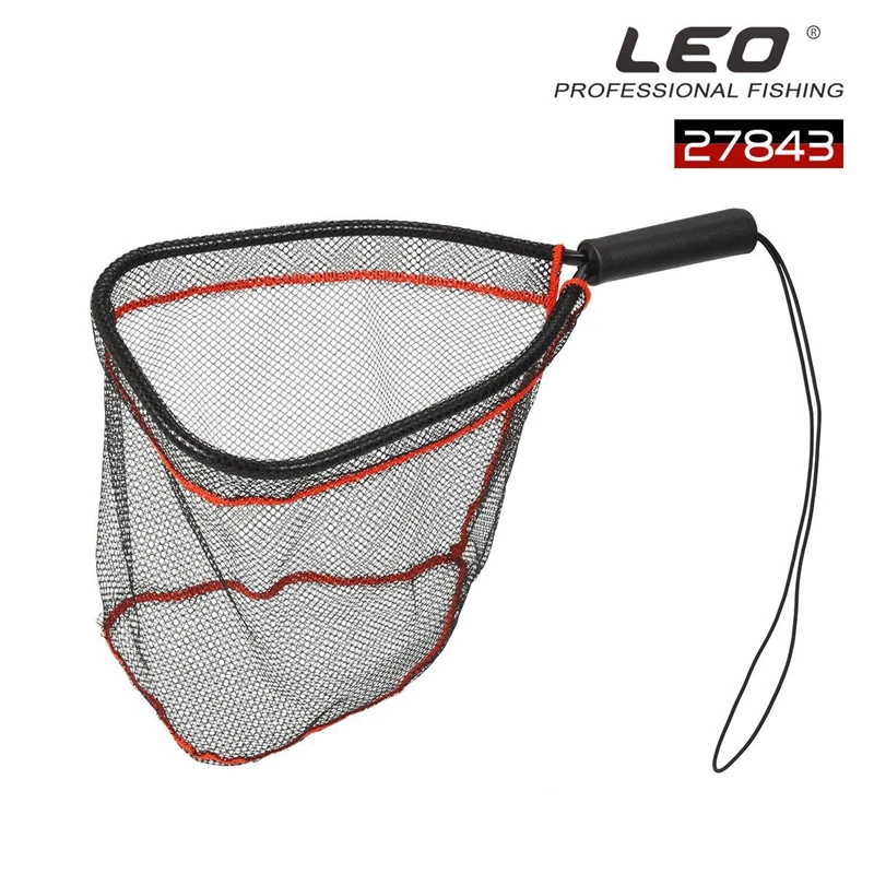 SEWS-LEO Fly Fishing Net Aluminum Alloy Mouth Nylon Mesh Rubber Handle Lightweight Portable Hand Dip Tackle Tools | Спорт и