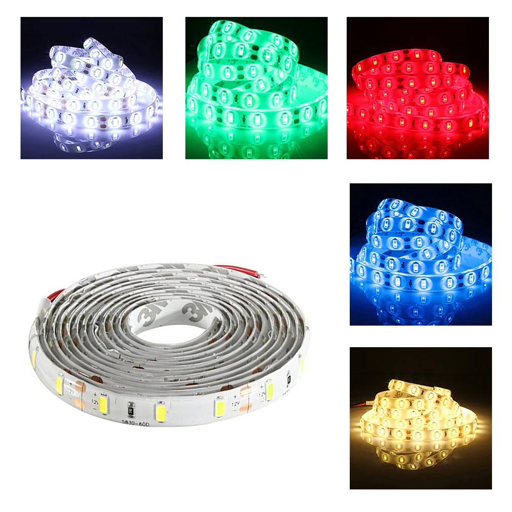 

2M Waterproof LED light bar 120-5630 SMD Strip Light Garland Decoration for Car / Bike DC 12V (Blue)