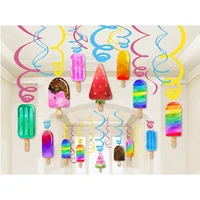30pcsset hawaii party decoration ice lolly pvc hanging swirl pendant happy birthday popsicle drop ornaments backdrops xl008