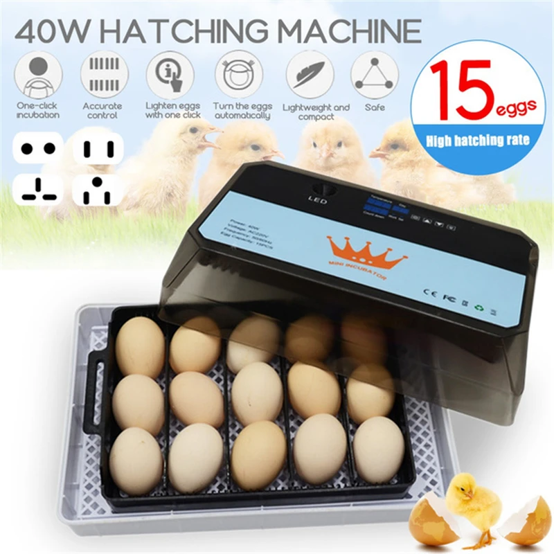 

15 Egg Incubator Household Upgrade Automatic Incubator Mini Brooder Machine Chicken Incubation Equipment Portable Kids Gift